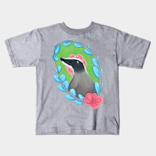 Floral Badger (GB) Kids T-Shirt